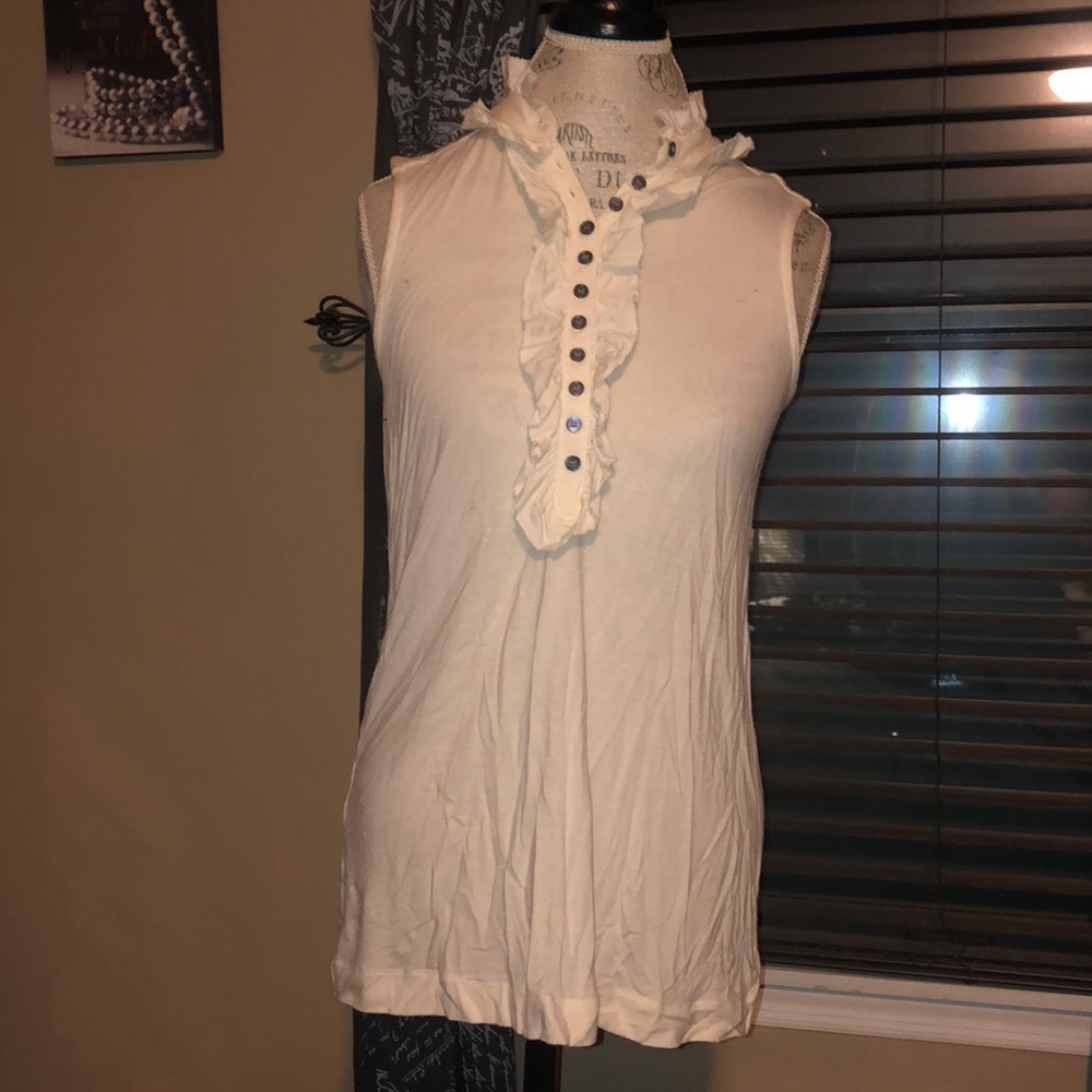 MNG Suit Mango Beige Cotton Top - M